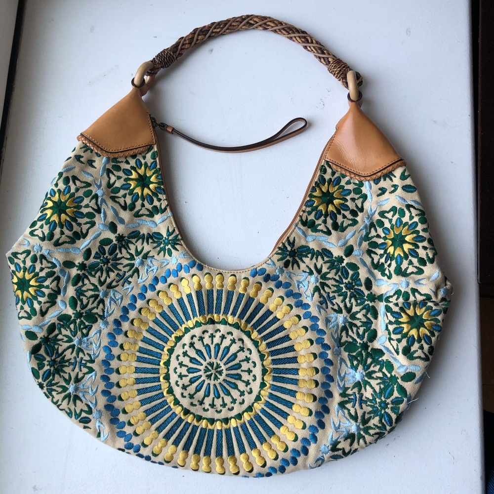 Vintage Cole Haan Embroidered Beach Purse